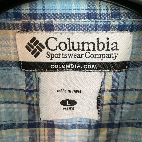 Columbia Short Sleeve Button Down Shirt Plaid Men’s Large‎ - Picture 3 of 4